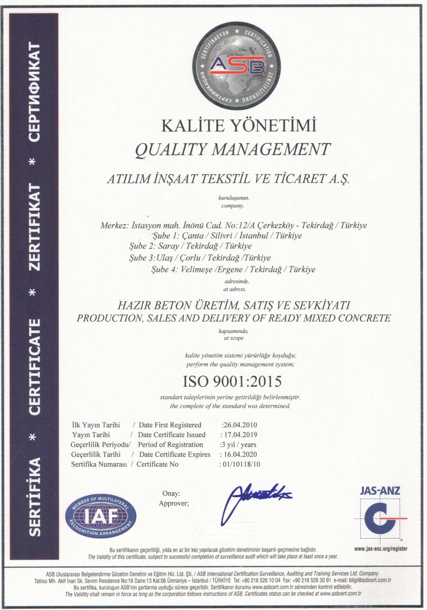 Kalite Yönetimi